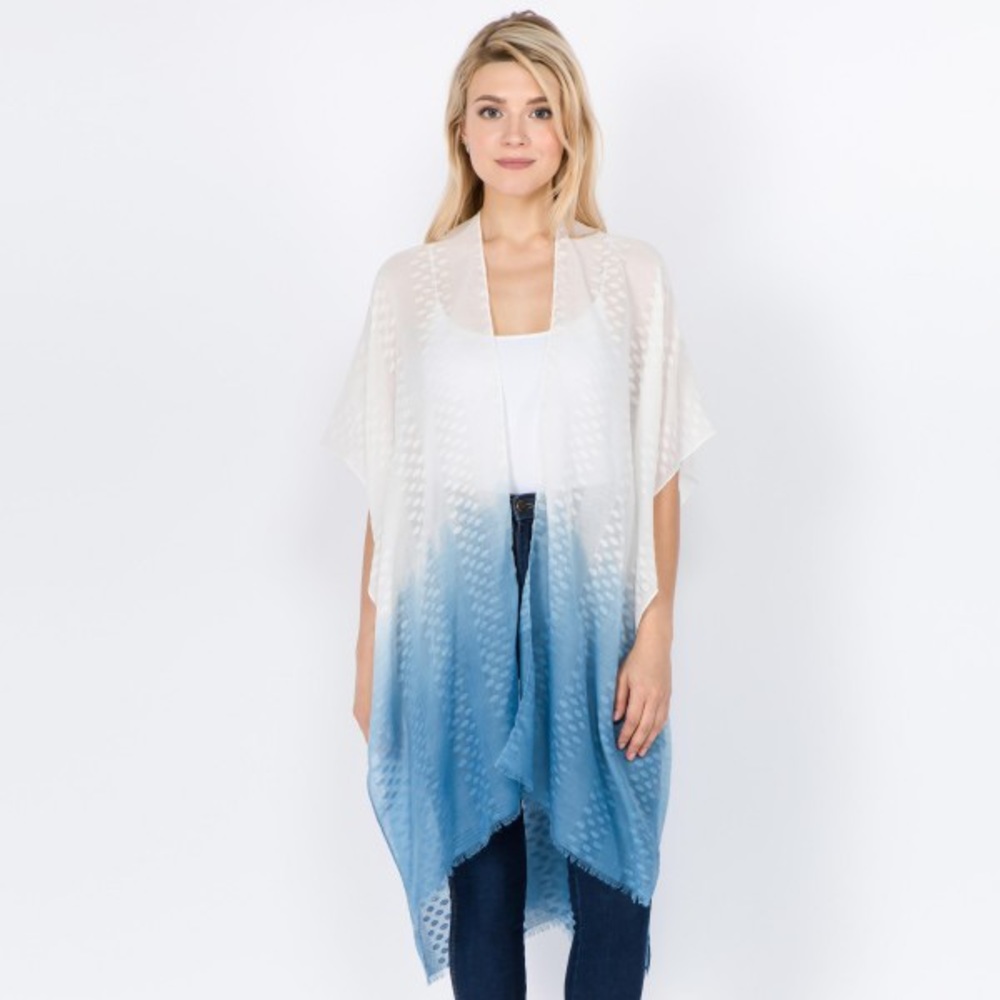 Women's Lightweight Sheer Ombre Kimono
